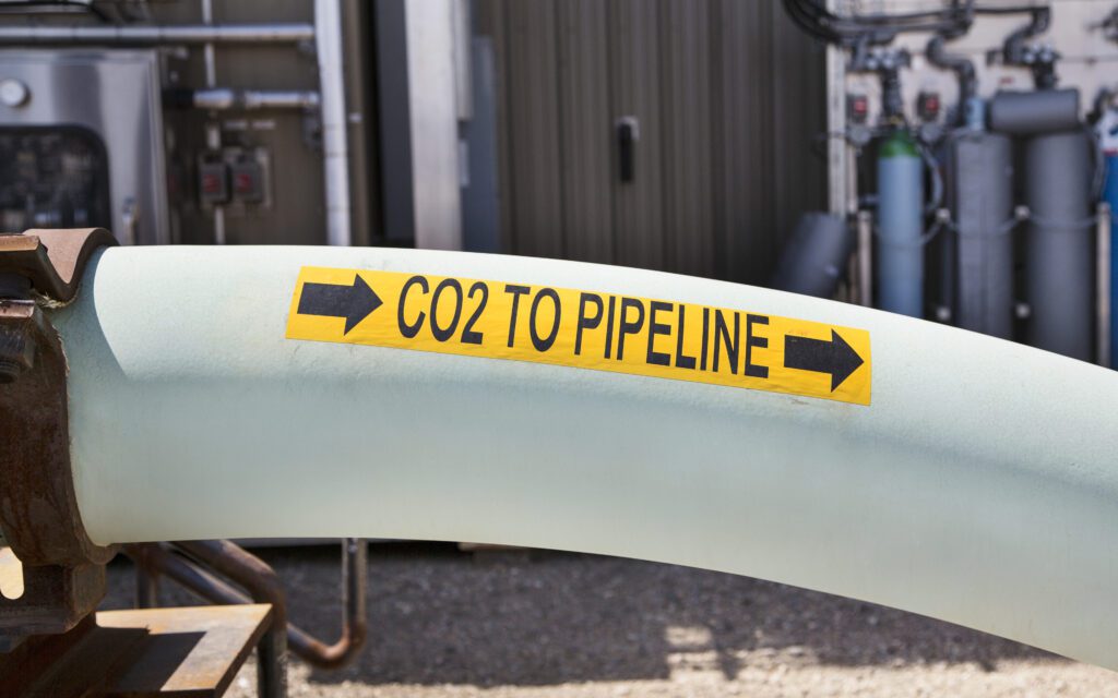 A pipeline for CO2 at the Quest CCS facility in Canada. Credit: Upstream Americas.